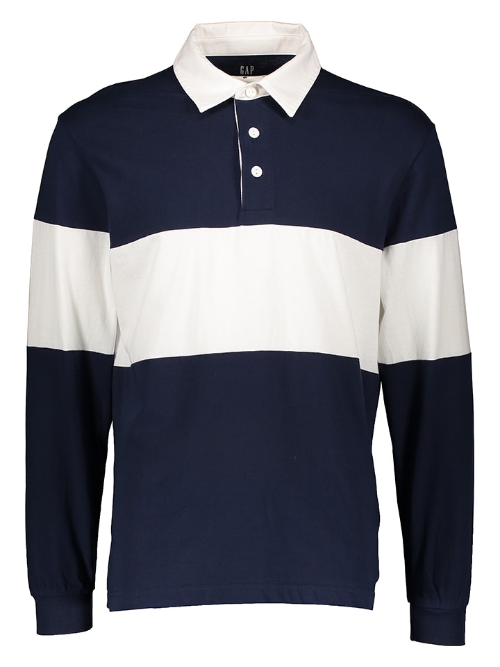 GAP Koszulka polo w kolorze granatowo-białym rozmiar: L