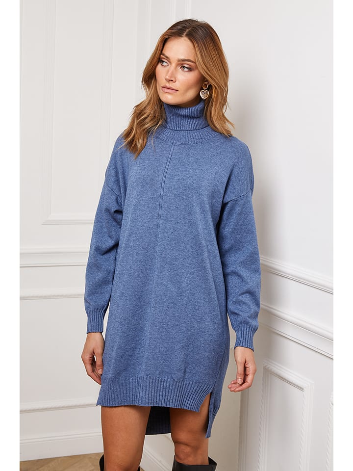 Joséfine Sukienka dzianinowa "Abufera" w kolorze niebieskim rozmiar: S