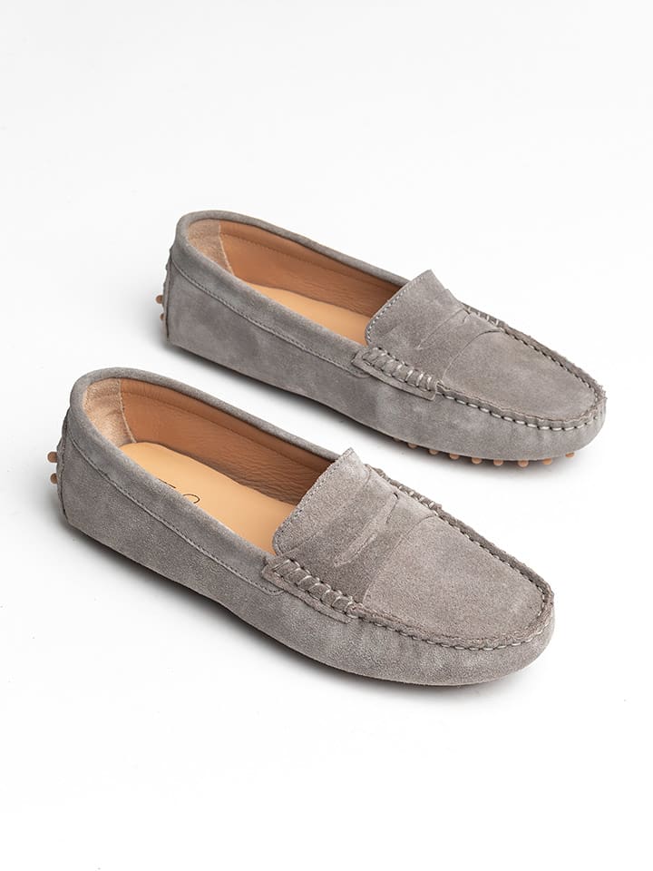 John Scott Skórzane mokasyny w kolorze szarym rozmiar: 37