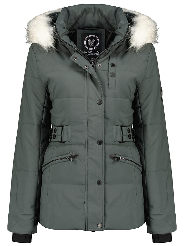 Maison Montaigne Kurtka pikowana "Chesmai" w kolorze oliwkowo-szarym rozmiar: XXL