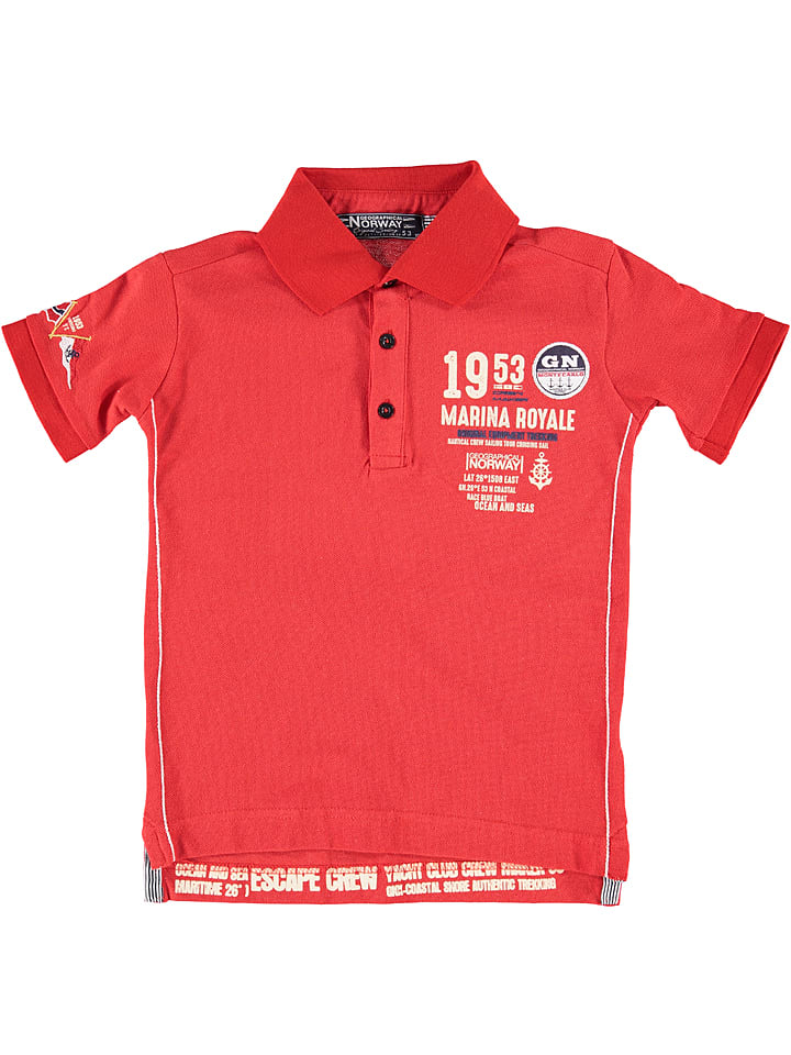 Geographical Norway Koszulka polo "Kadre" w kolorze czerwonym rozmiar: 128