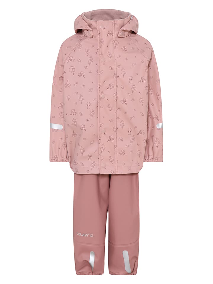 2-częściowy zestaw przeciwdeszczowy w kolorze jasnoróżowym