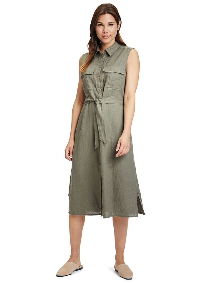 Betty Barclay Lniana sukienka w kolorze khaki rozmiar: 44