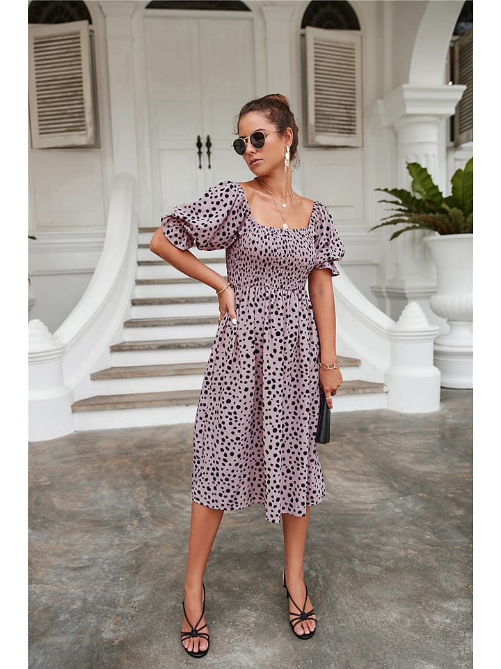 Sukienka w kolorze różowo-czarnym