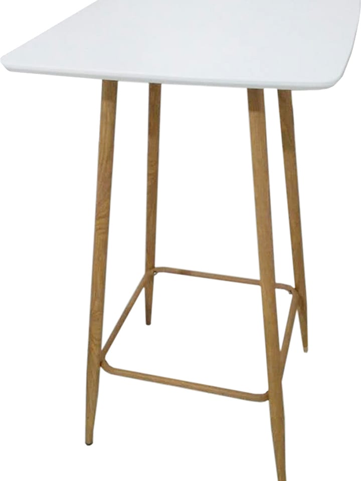 Stolik barowy w kolorze białym - 60 x 102 x 60 cm