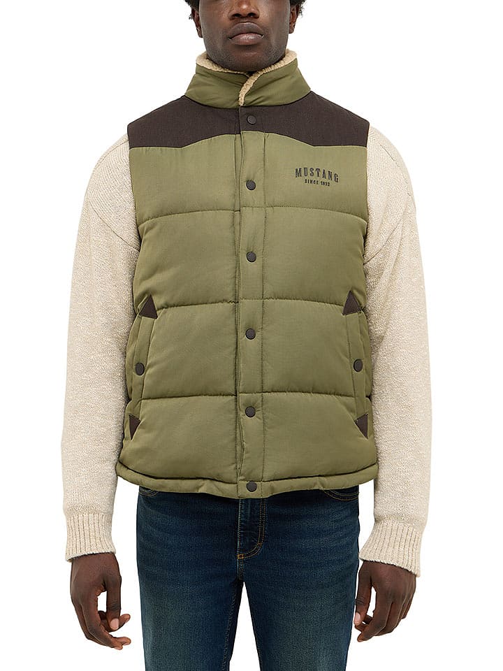 Mustang Kamizelka pikowana w kolorze khaki rozmiar: 3XL