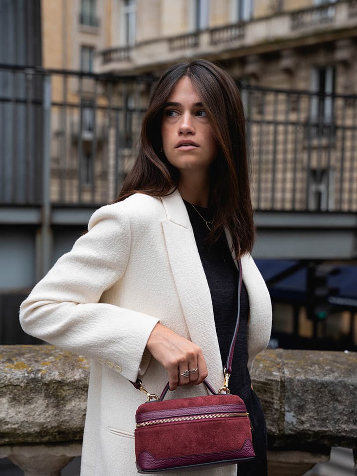 maison héritage PARIS Skórzana torebka "Simos Suede" w kolorze bordowym - 21 x 13 x 9 cm rozmiar: onesize