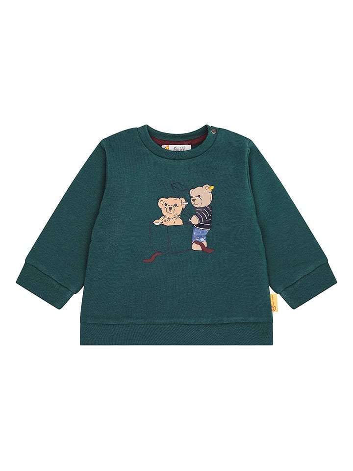 Steiff Bluza w kolorze ciemnozielonym rozmiar: 86