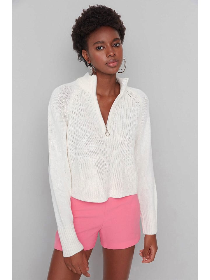 trendyol Sweter w kolorze kremowym rozmiar: S
