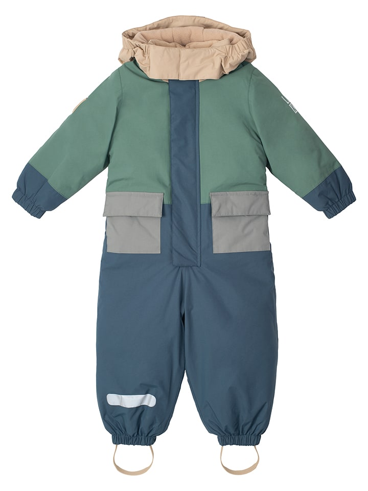 Kombinezon zimowy w kolorze zielono-niebieskim