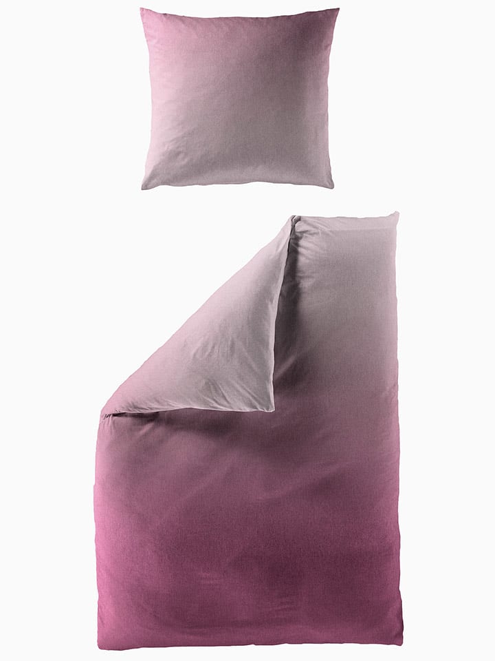 Bierbaum Komplet pościeli satynowej w kolorze jasnoróżowym rozmiar: 135x200 cm