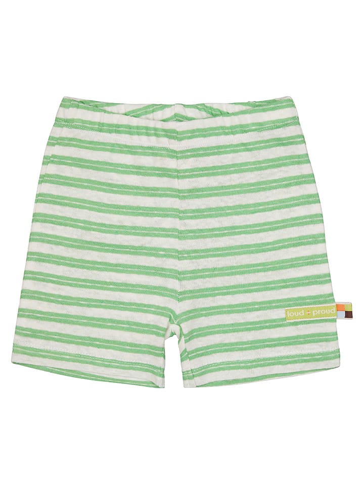 loud + proud Szorty w kolorze zielono-białym rozmiar: 74/80