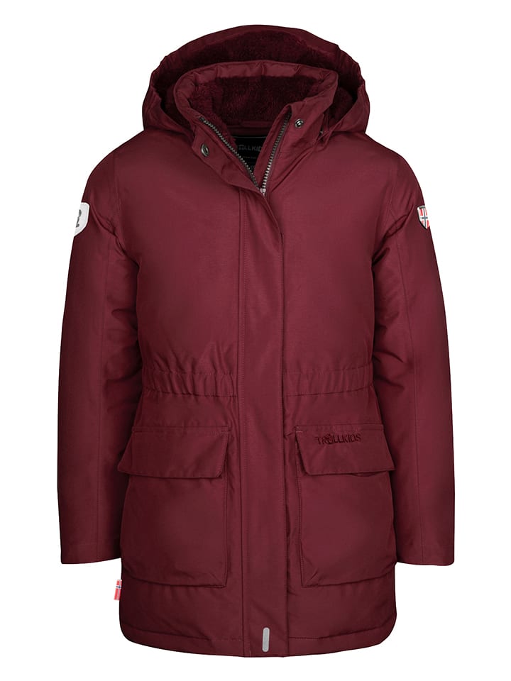 Trollkids Płaszcz puchowy "Alesund" w kolorze czerwonym rozmiar: 140
