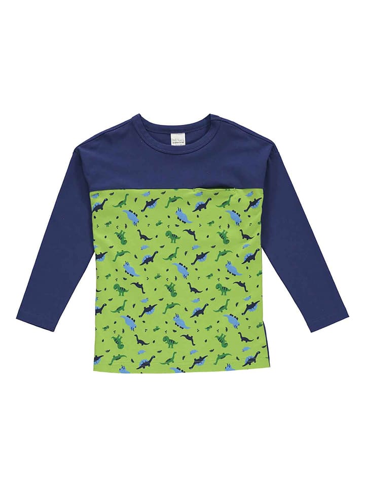 Fred´s World by GREEN COTTON Koszulka "Dinosaur" w kolorze granatowo-zielonym rozmiar: 134
