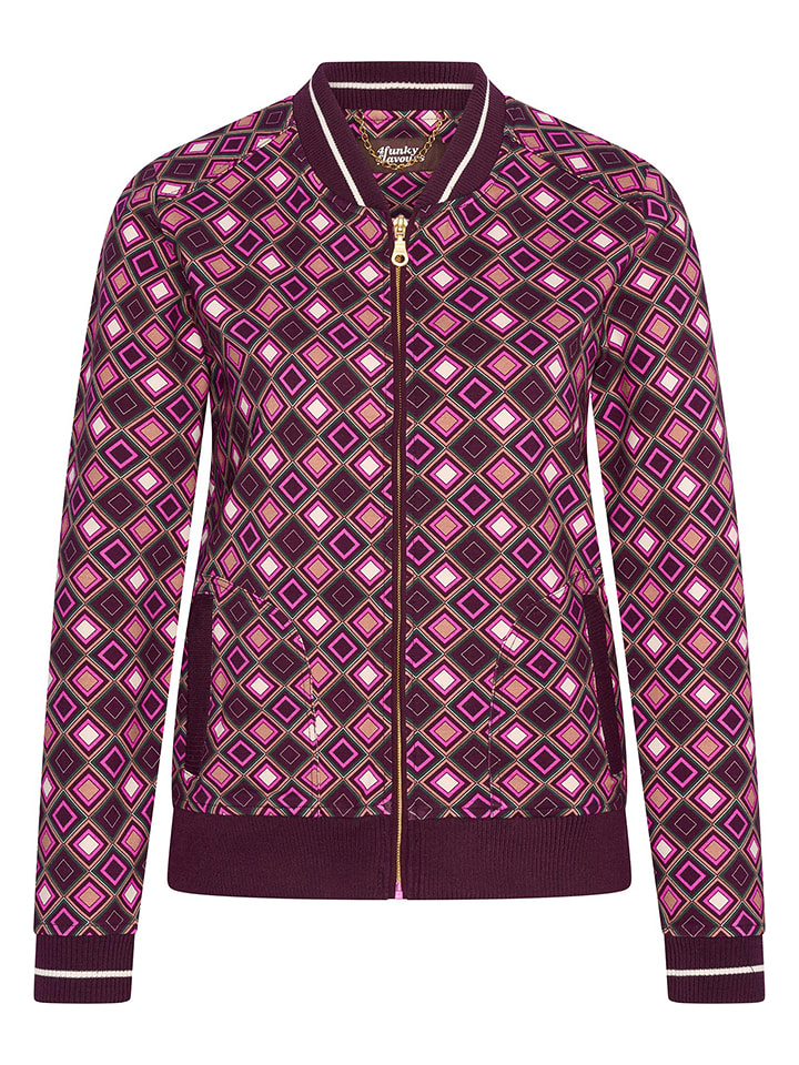 4funkyflavours Kurtka "Paradise's Love" w kolorze śliwkowo-różowym rozmiar: M