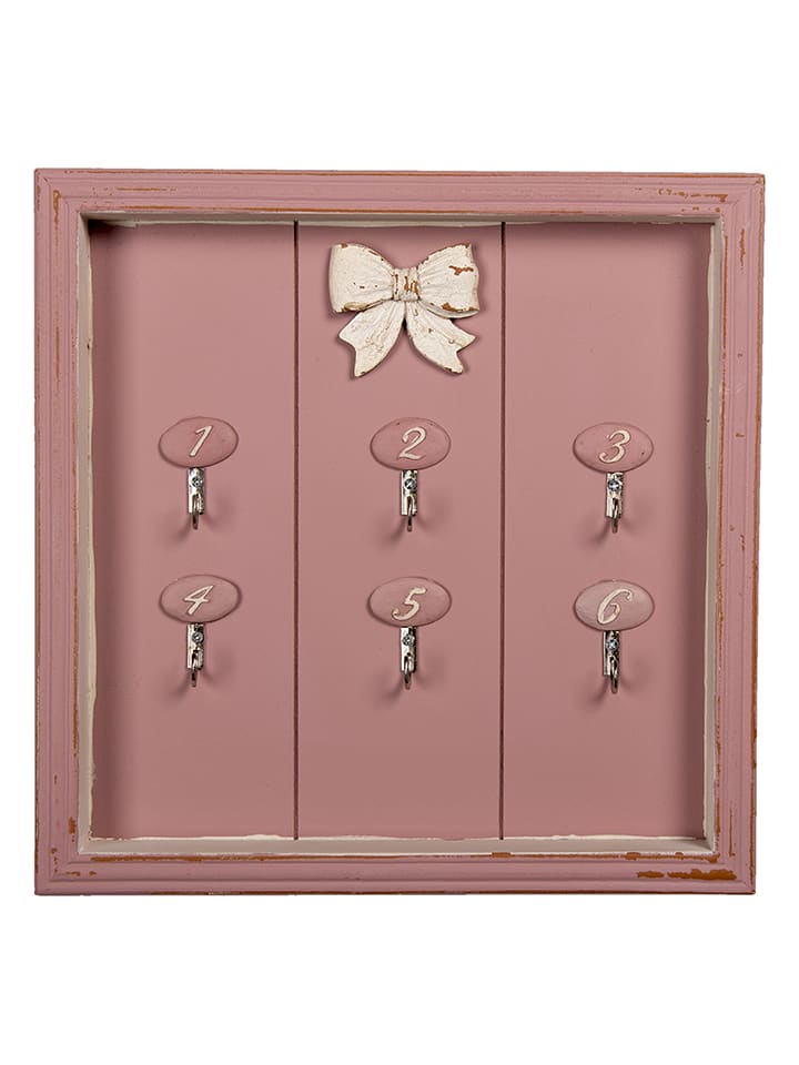 Skrzynka w kolorze jasnoróżowym na klucze - 30 x 30 x 4 cm