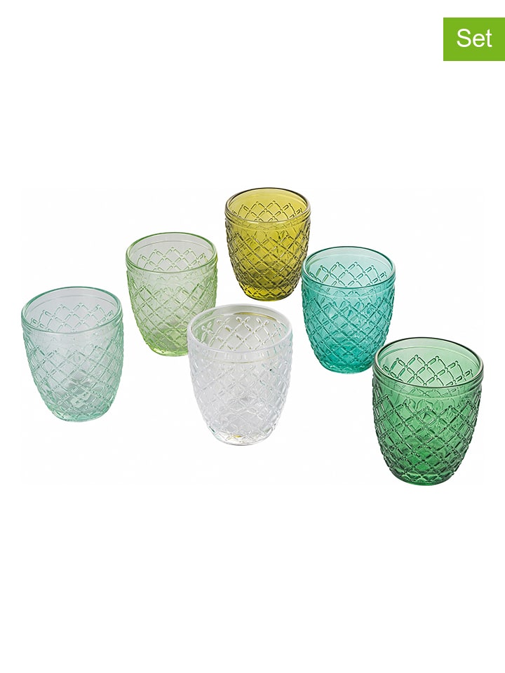 Villa d´Este Szklanki (6 szt.) "Castle" w różnych kolorach - 275 ml rozmiar: onesize