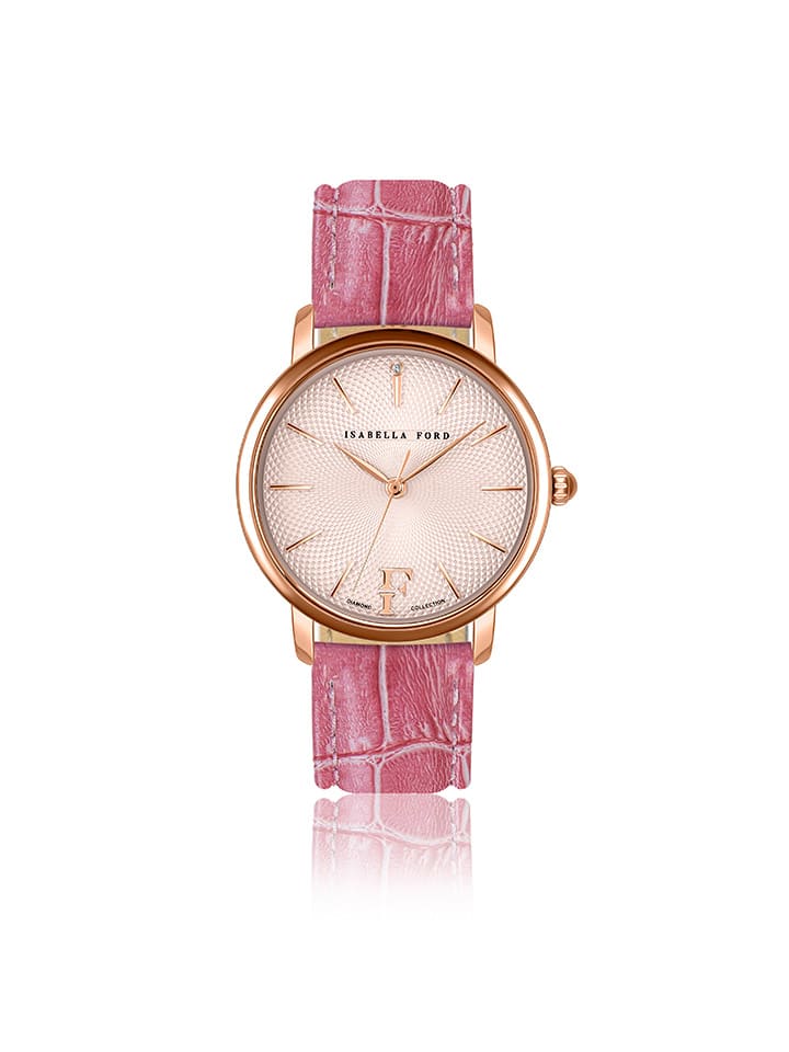 Zegarek kwarcowy w kolorze różowym