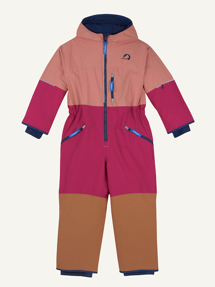 finkid Kombinezon zimowy "Akrobaatti" w kolorze jasnoróżowo-różowo-jasnobrązowym rozmiar: 90/100