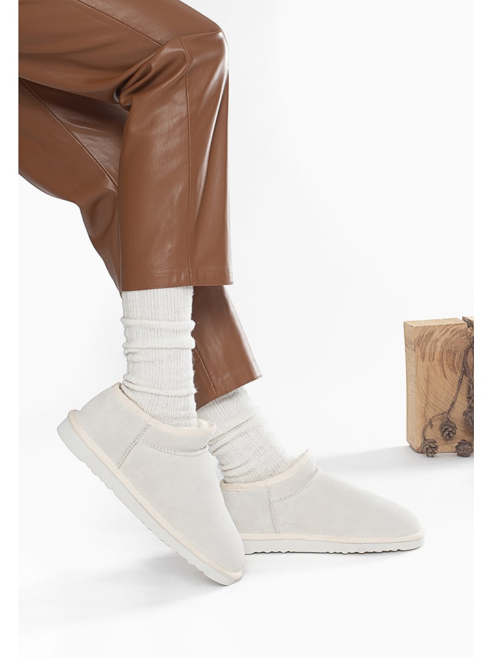 Gooce Skórzane botki zimowe "Jackie" w kolorze białym rozmiar: 38
