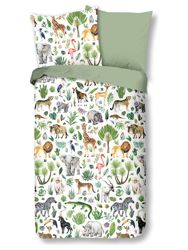 Komplet pościeli w kolorze zielonym ze wzorem