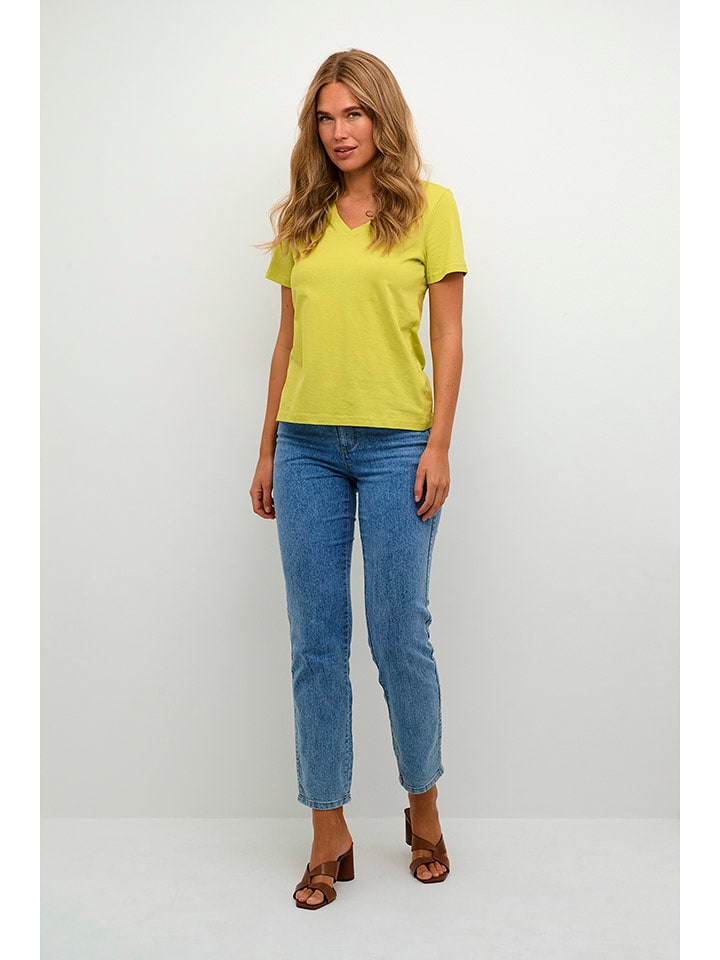 Kaffe Koszulka "Marin" w kolorze limonkowym rozmiar: S