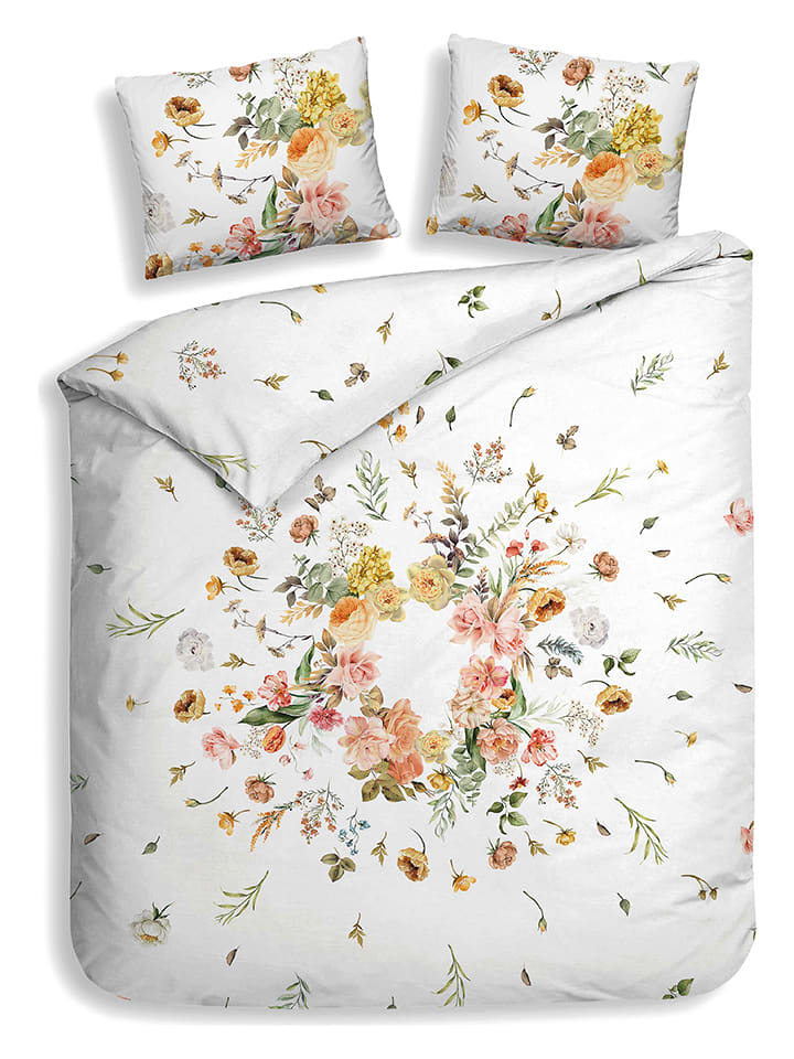 Heckett Lane Komplet pościeli "Tuva" w kolorze białym ze wzorem rozmiar: 140x220 cm