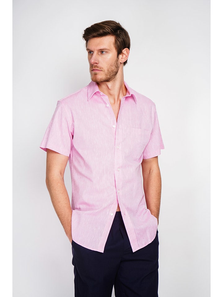 Secret du Lin Lniana koszula w kolorze jasnoróżowym rozmiar: 52