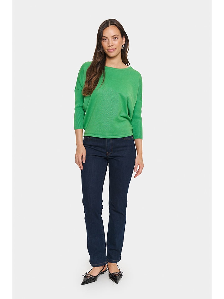 SAINT TROPEZ Sweter w kolorze zielonym rozmiar: M