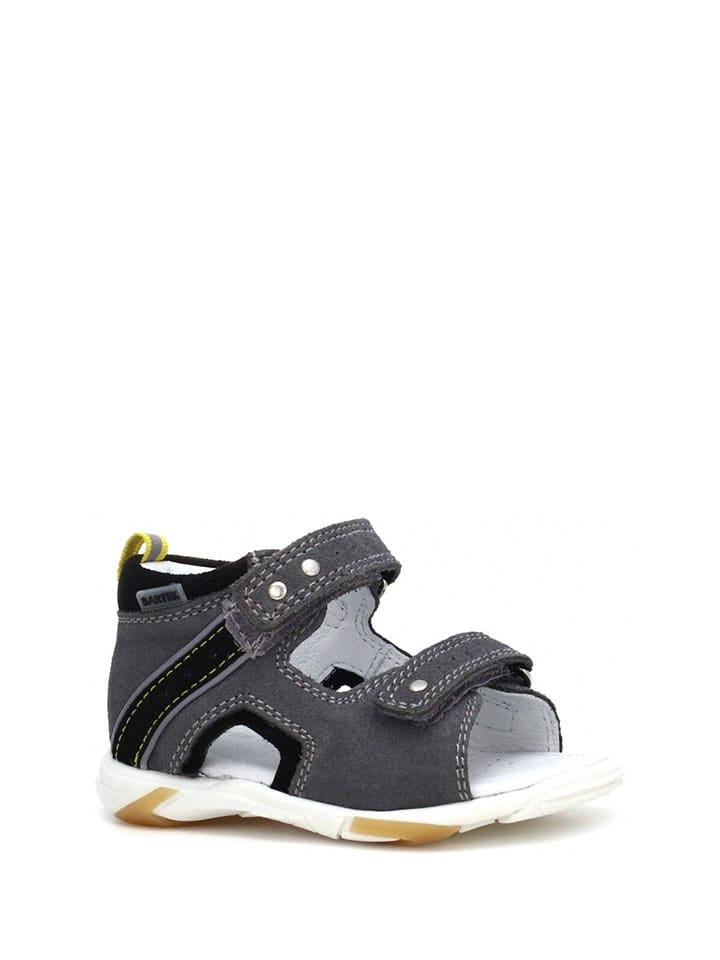 Skórzane sandały w kolorze antracytowym