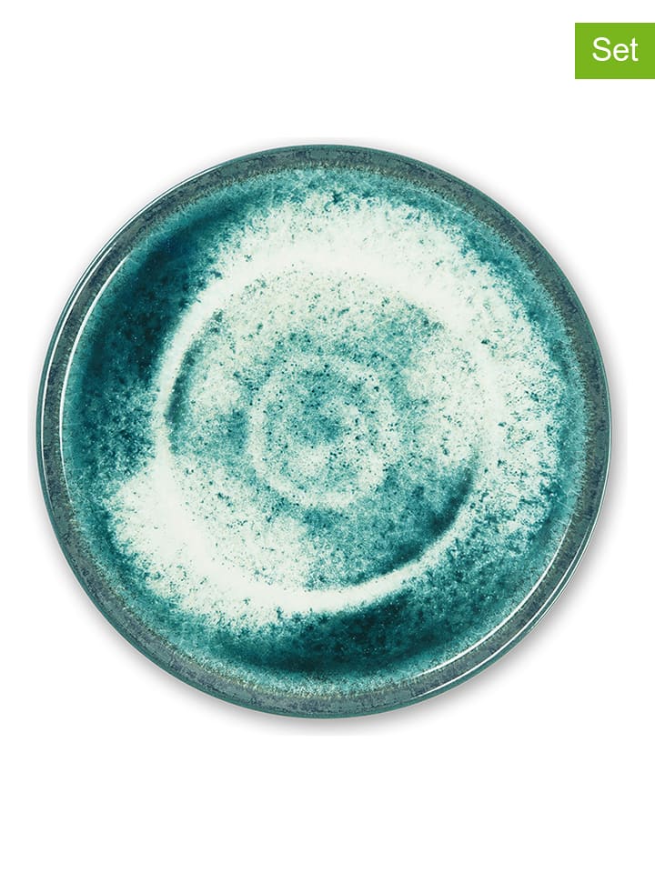 Trendy Kitchen by EXCÉLSA Podtalerze (6 szt.) "Atena" w kolorze turkusowym - Ø 33 cm rozmiar: onesize