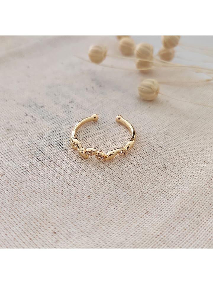 atelier MIU Pozłacany pierścionek z cyrkoniami rozmiar: onesize