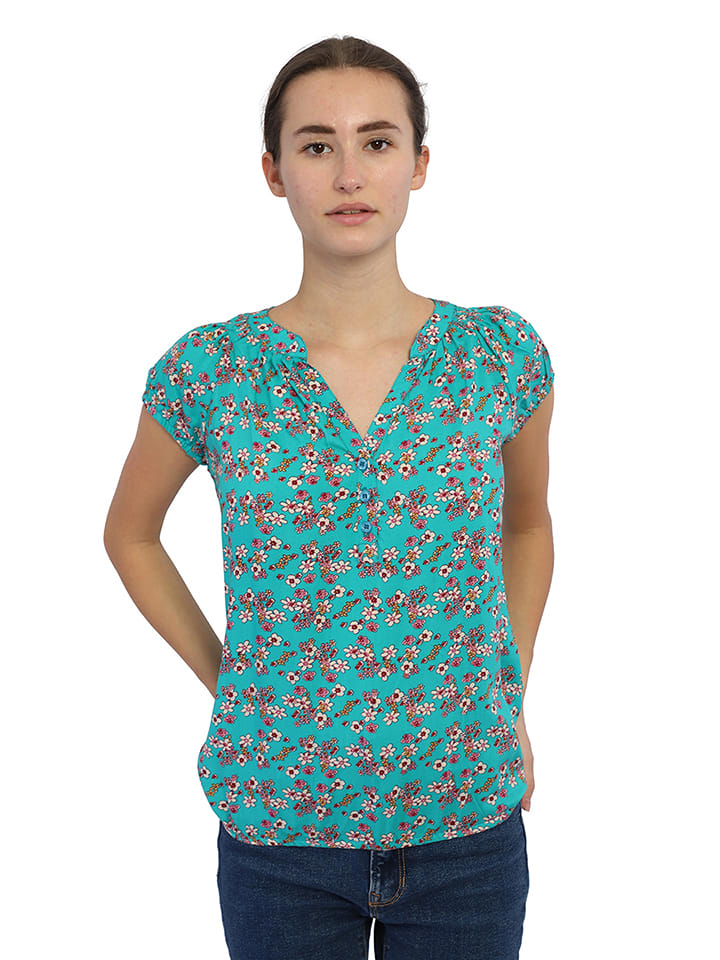 Bluzka w kolorze różowo-turkusowym