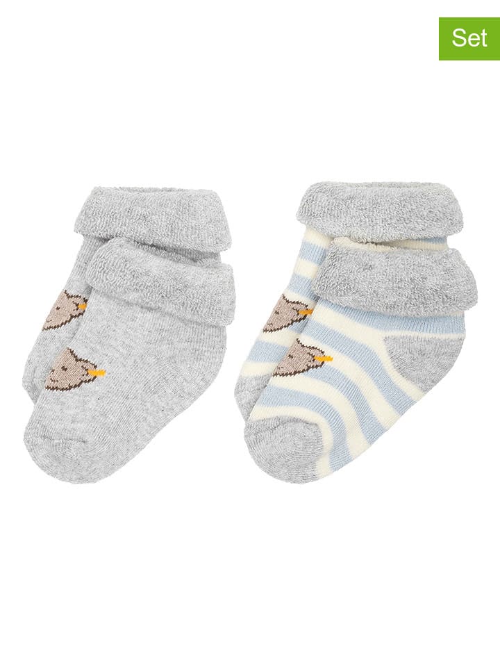 Steiff Skarpety (2 pary) w kolorze szarym rozmiar: 14