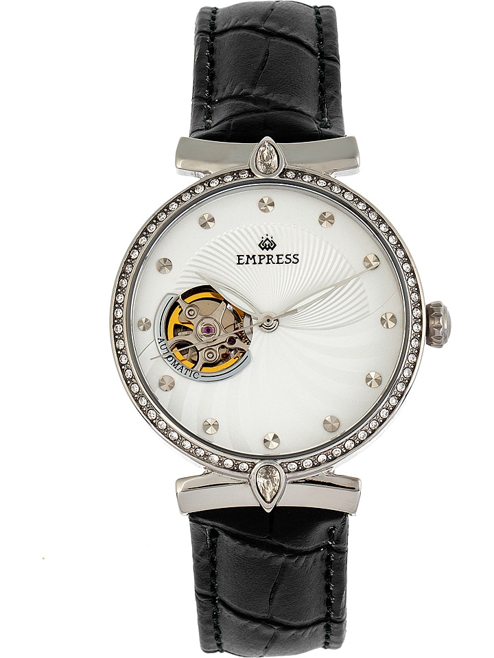 Zegarek automatyczny "Edith" w kolorze srebrno-czarnym