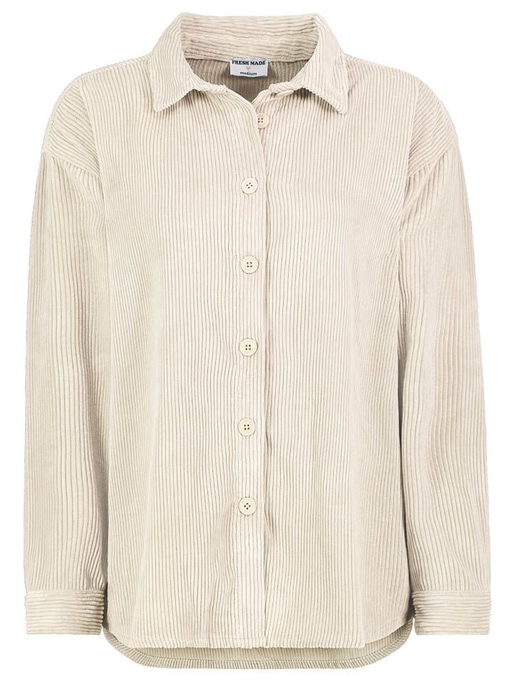 Fresh Made Kurtka sztruksowa w kolorze beżowym rozmiar: S