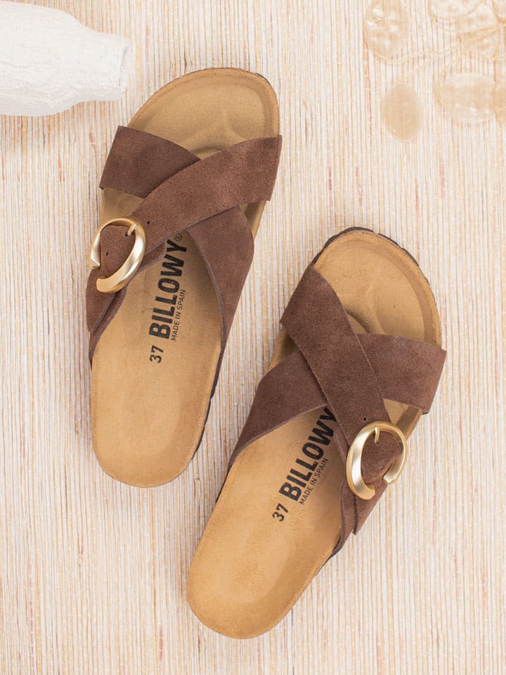 billowy Skórzane klapki w kolorze brązowym rozmiar: 38