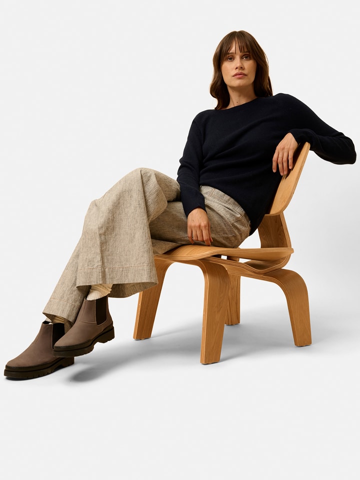 Just Cashmere Kaszmirowy sweter "Abigail" w kolorze granatowym rozmiar: M