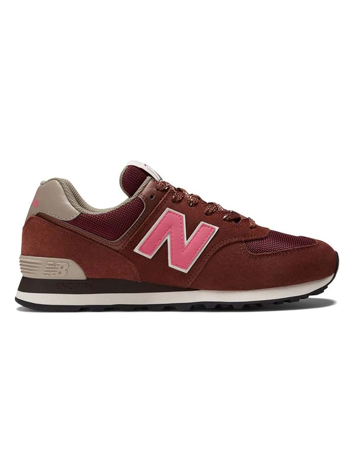 New Balance Skórzane sneakersy "574" w kolorze czerwonym rozmiar: 40,5
