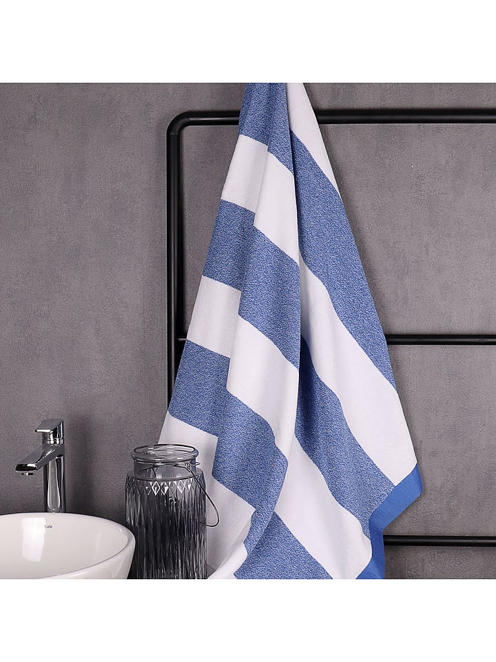 Benetton Ręcznik plażowy w kolorze niebiesko-białym - 160 x 90 cm rozmiar: onesize