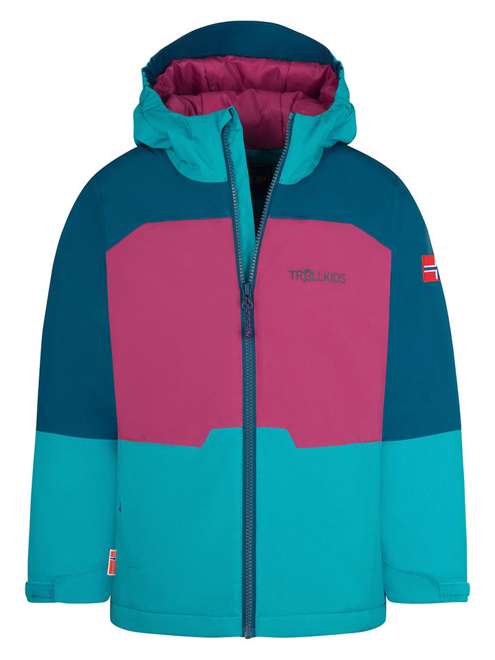Trollkids Kurtka funkcyjna "Hardanger" w kolorze turkusowo-różowym rozmiar: 110