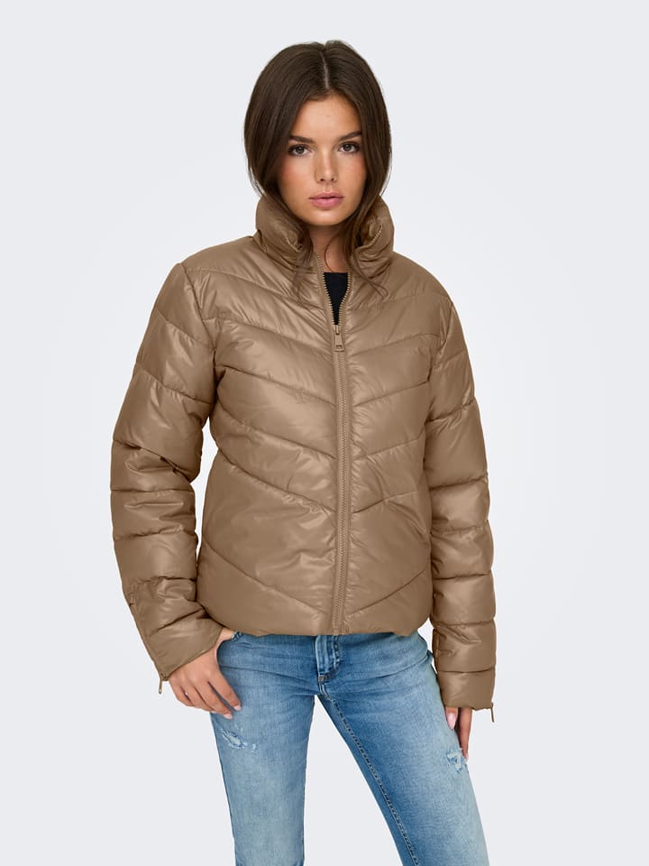 JDY Kurtka pikowana w kolorze jasnobrązowym rozmiar: XL