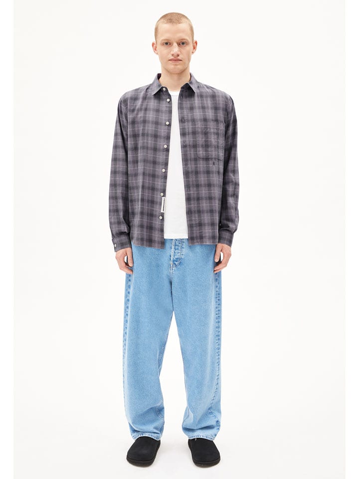 armedangels Koszula "Paanao" w kolorze antracytowo-szarym rozmiar: S