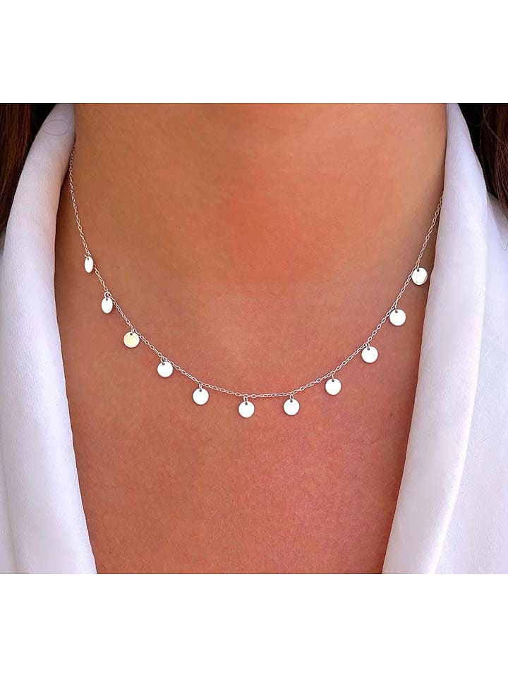 DI GIORGIO Srebrny naszyjnik z elementami ozdobnym - dł. 38 cm rozmiar: onesize