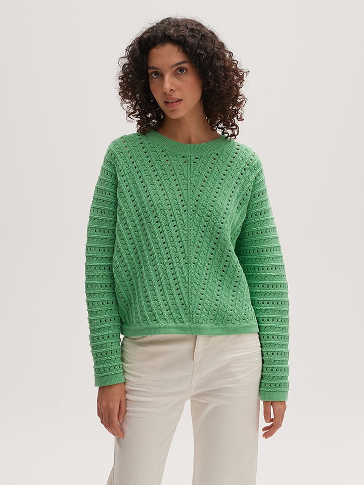 OPUS Sweter "Pinga" w kolorze zielonym rozmiar: 40