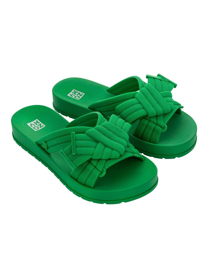 zaxy Klapki "Urbana" w kolorze zielonym rozmiar: 39