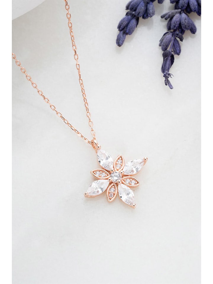 Heliophilia Srebrny naszyjnik z cyrkoniami - dł. 42 cm rozmiar: onesize