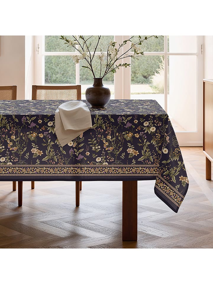 Mint Rugs Obrus "Floral And Tropical Oria" w kolorze granatowo-zielonym rozmiar: 155x200 cm