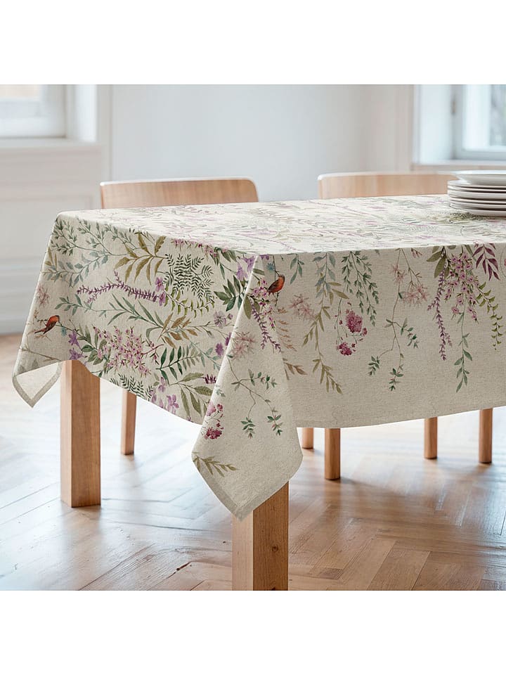 Mint Rugs Obrus "Natural Mariela" w kolorze kremowo-zielono-jasnoróżowym rozmiar: 155x300 cm