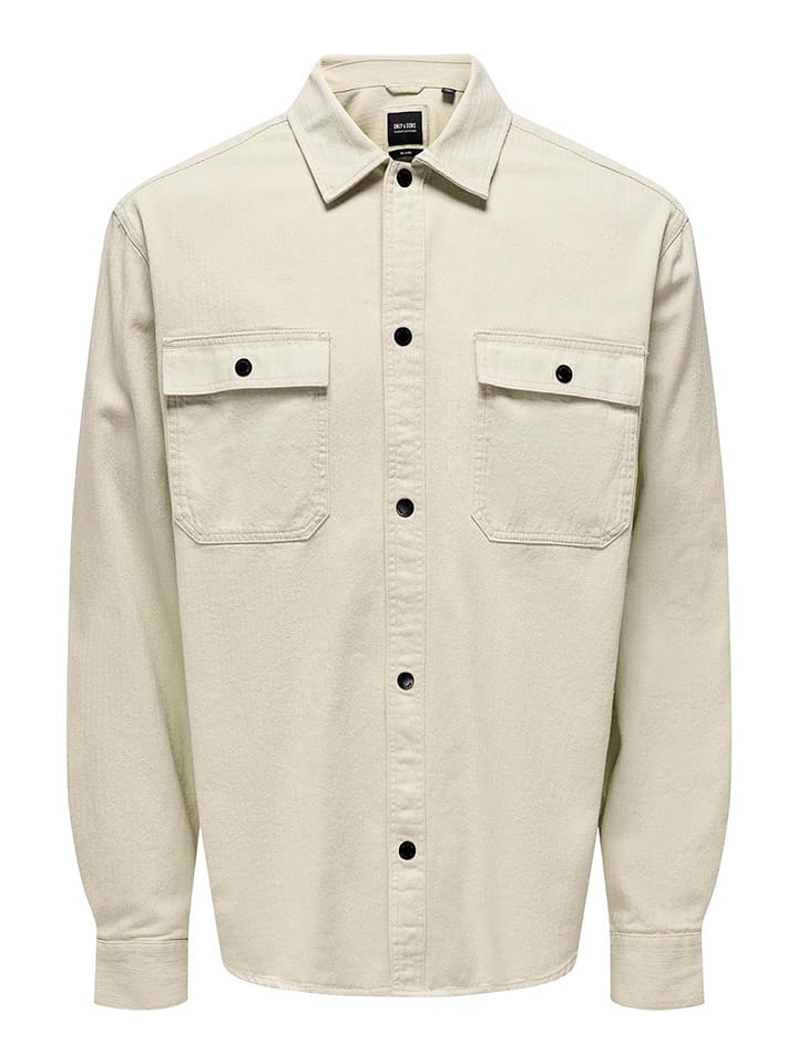 ONLY & SONS Kurtka koszulowa "Team" w kolorze beżowym rozmiar: L